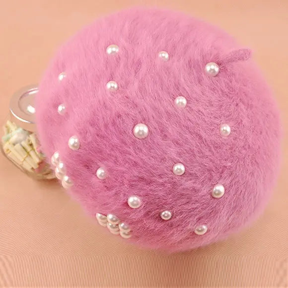 Women's Winter Korean Hats Trendy Pearl Rabbit Fur Angel Wishes