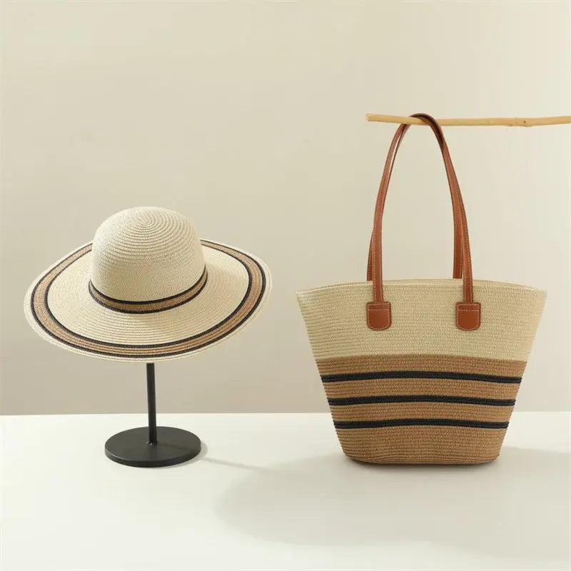Beach Sun Hat Large Capacity Shoulder Bag Hat Suit Angel Wishes