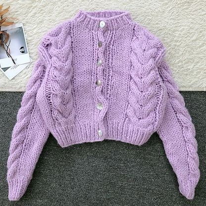 Hand-knit Wool Loose Cardigan Angel Wishes