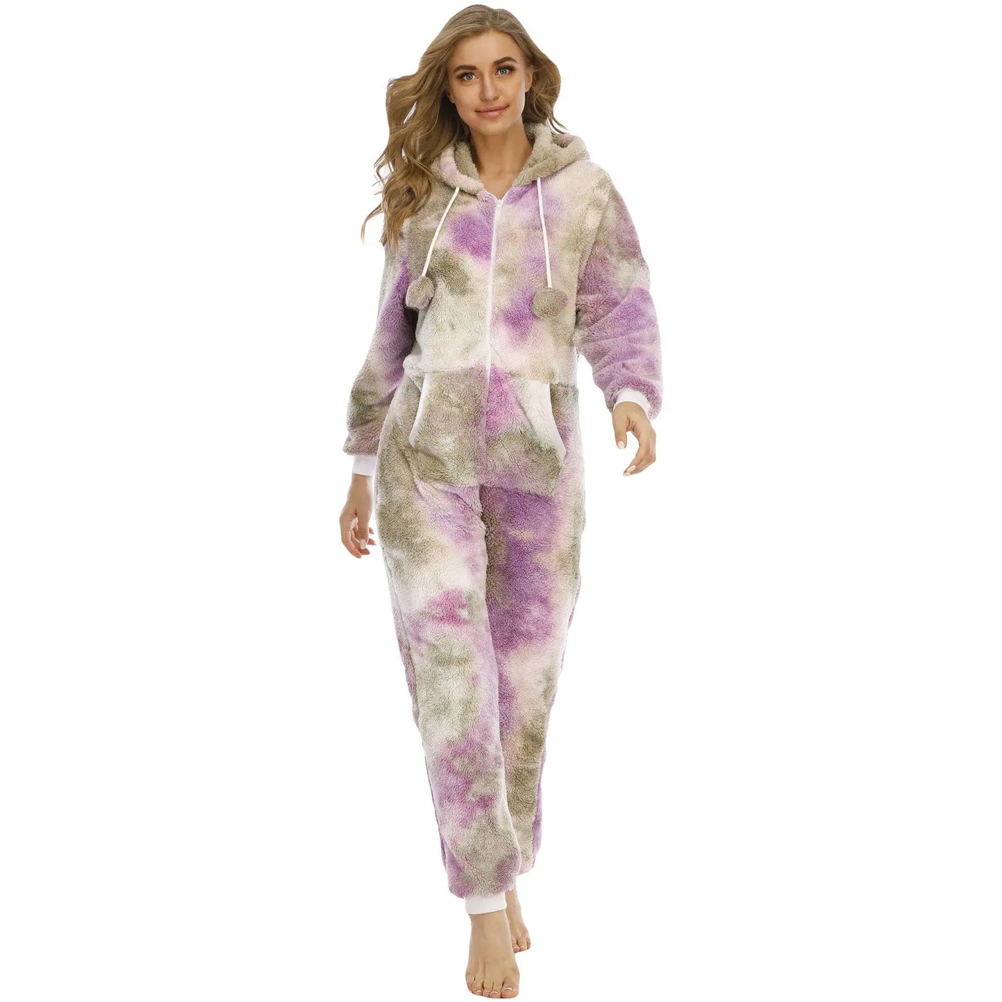 Tie Dyed Thickened Wool One Piece Suit Angel Wishes