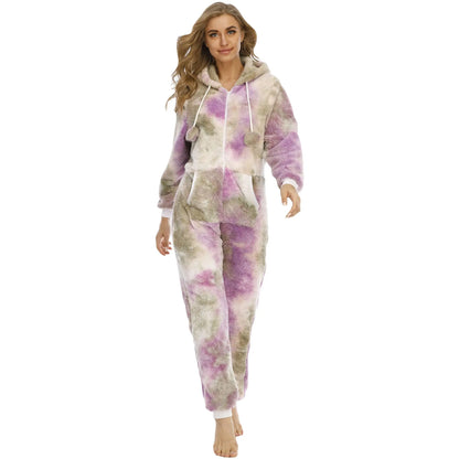 Tie Dyed Thickened Wool One Piece Suit Angel Wishes