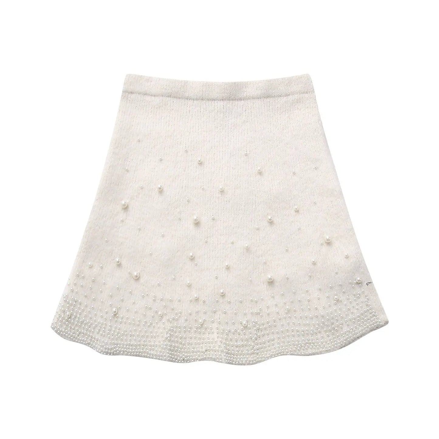 Decorated Pearls Knitwear Mini Skirt Angel Wishes