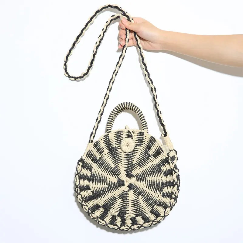 Two-color Straw Messenger Casual Women's Small Woven Bag Angel Wishes