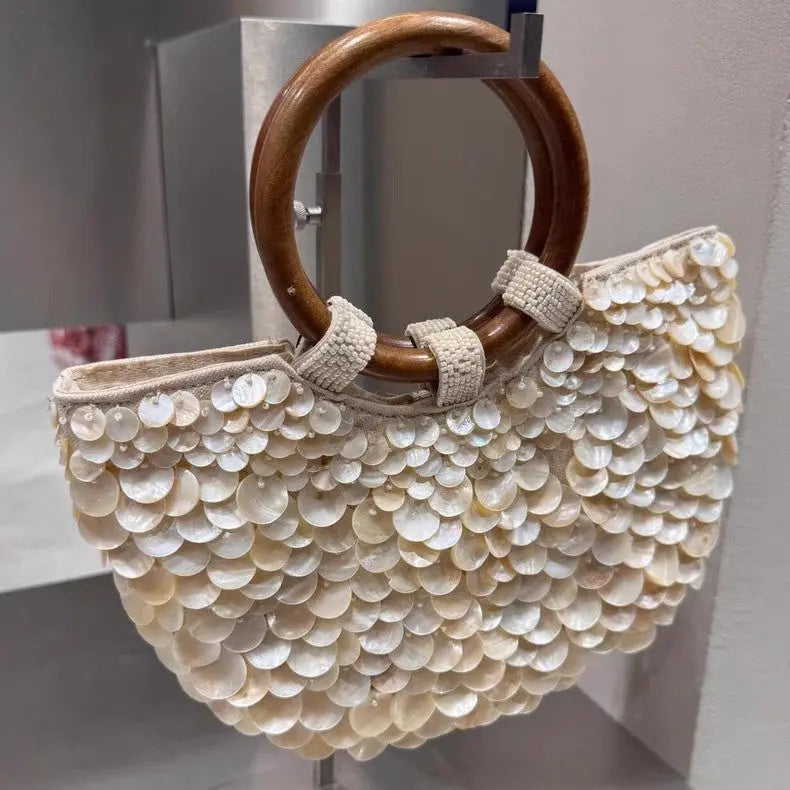 High-grade Handmade Natural Shell Bag Fairy Hand-held Women's Bag Angel Wishes