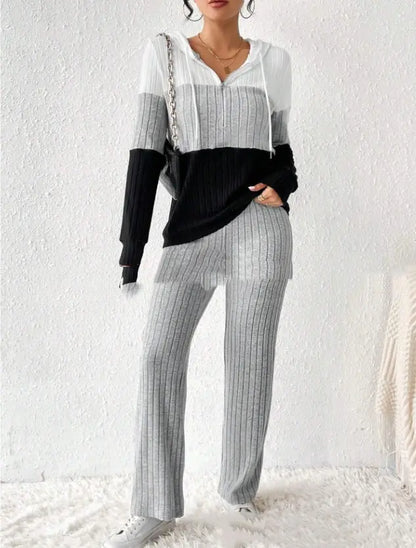 Hooded Zipper Trousers And Top Angel Wishes