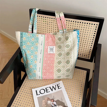 Floral Canvas Tote Bag Angel Wishes