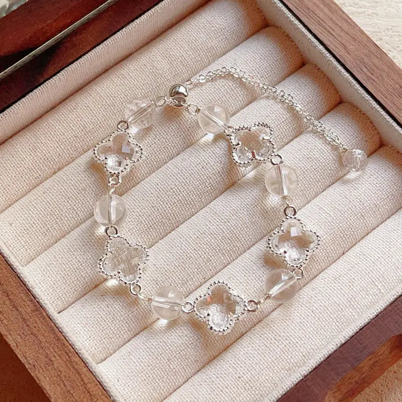 Natural Amethyst Citrine Alloy Bracelet Angel Wishes