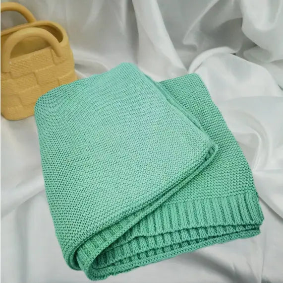 Personalized Knitted Cotton Baby Blanket Angel Wishes