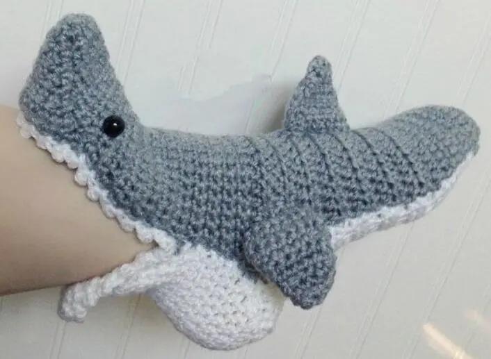 crochet shark socks crocheted Angel Wishes