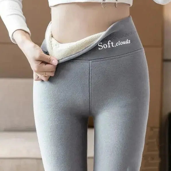 Women's High Waist Plus Velvet Thick Slim Slimming Leggings Angel Wishes