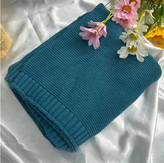 Personalized Knitted Cotton Baby Blanket Angel Wishes