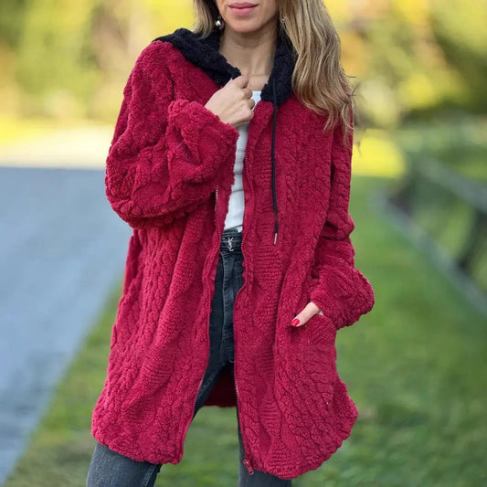 Hooded Solid Colour Cardigan For Women Angel Wishes