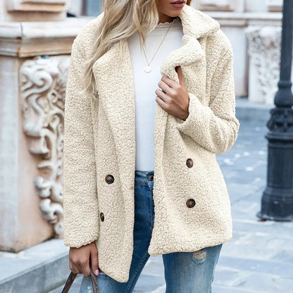 Loose Lapel Fluffy Coat Outwear For Women Angel Wishes