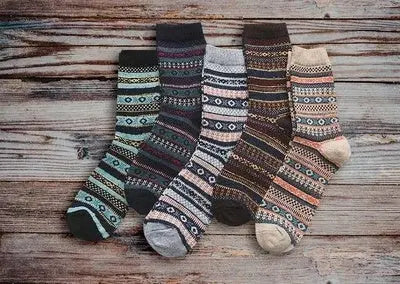 Winter Thick Warm Stripe Wool Socks Casual Sock Business Socks Angel Wishes