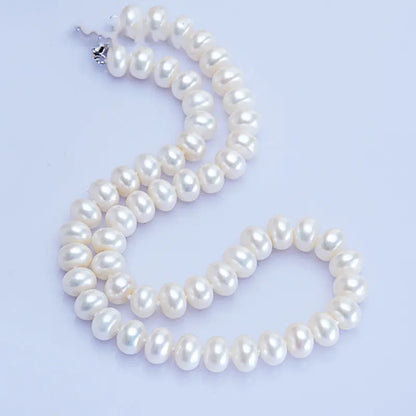 Dailan Jewelry Freshwater Pearl Necklace 10-11mm Steamed Bread Round Strong Light Ball Button Necklace Jewelry Factory Wholesale Angel Wishes
