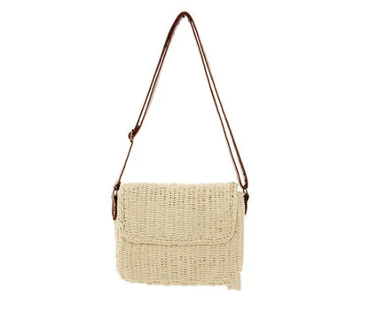 Envelope Type Magnetic Buckle Straw Woven Bag Woven Bag Shoulder Diagonal Female Bag Angel Wishes