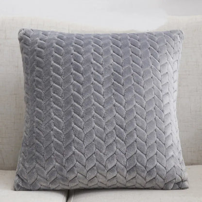 Flannel Solid Color Throw Pillow Sofa Cover Cushion Cover Nordic Style Simple Style Angel Wishes