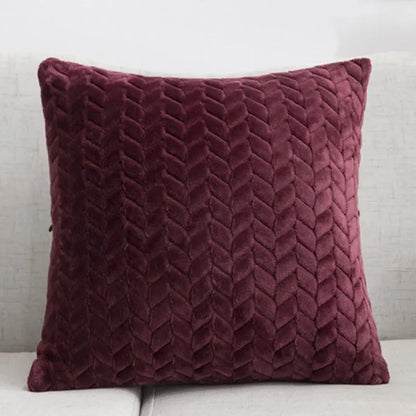 Flannel Solid Color Throw Pillow Sofa Cover Cushion Cover Nordic Style Simple Style Angel Wishes