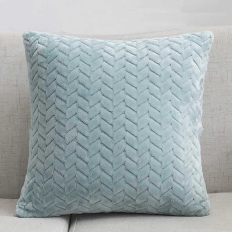 Flannel Solid Color Throw Pillow Sofa Cover Cushion Cover Nordic Style Simple Style Angel Wishes