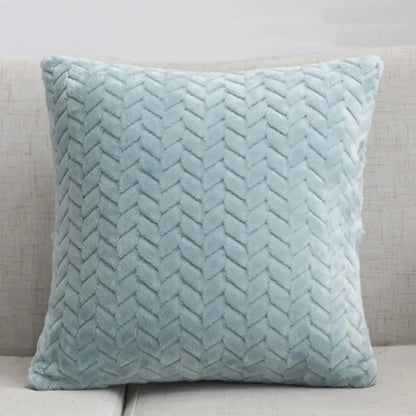 Flannel Solid Color Throw Pillow Sofa Cover Cushion Cover Nordic Style Simple Style Angel Wishes