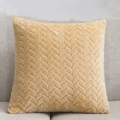 Flannel Solid Color Throw Pillow Sofa Cover Cushion Cover Nordic Style Simple Style Angel Wishes