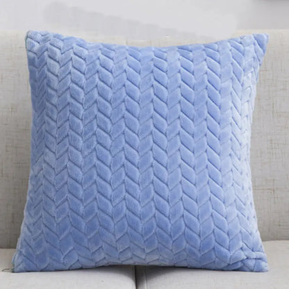 Flannel Solid Color Throw Pillow Sofa Cover Cushion Cover Nordic Style Simple Style Angel Wishes
