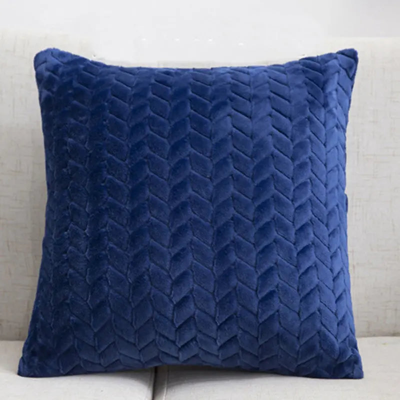 Flannel Solid Color Throw Pillow Sofa Cover Cushion Cover Nordic Style Simple Style Angel Wishes