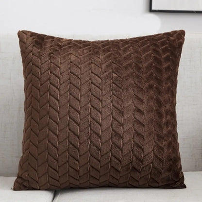 Flannel Solid Color Throw Pillow Sofa Cover Cushion Cover Nordic Style Simple Style Angel Wishes