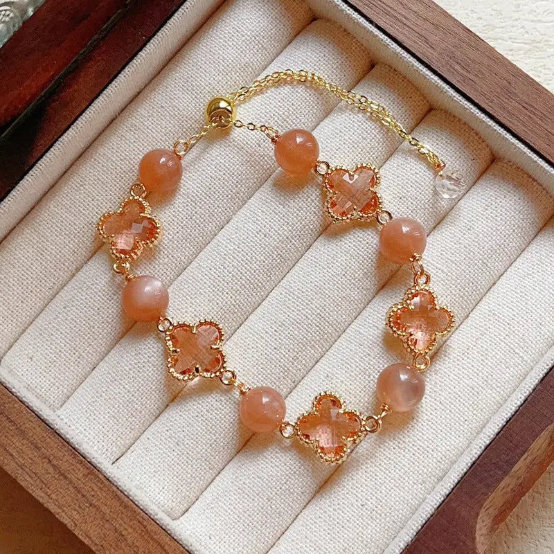 Natural Amethyst Citrine Alloy Bracelet Angel Wishes