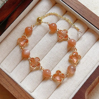 Natural Amethyst Citrine Alloy Bracelet Angel Wishes