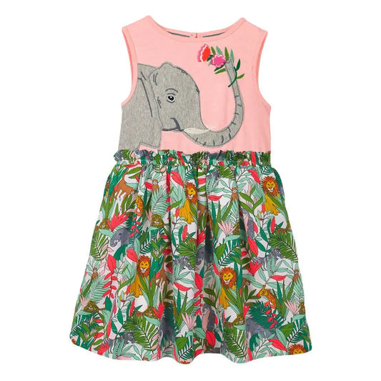 Girls' Dress European And American Children's Wear New Summer Children's Skirt Knitted And Printed Sleeveless Children's Skirt Angel Wishes
