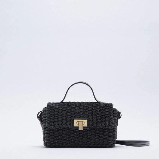 Hand-Held Straw Woven Bag, Paper Rope Woven Bag, Messenger Bag Angel Wishes