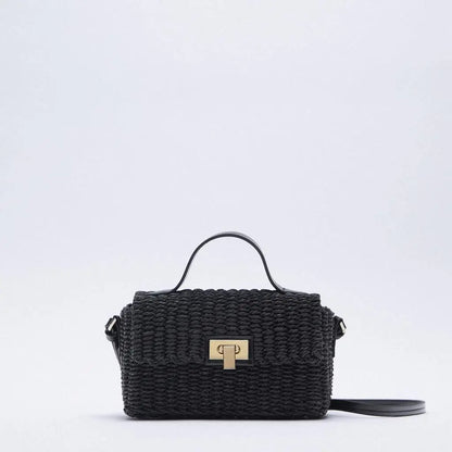 Hand-Held Straw Woven Bag, Paper Rope Woven Bag, Messenger Bag Angel Wishes