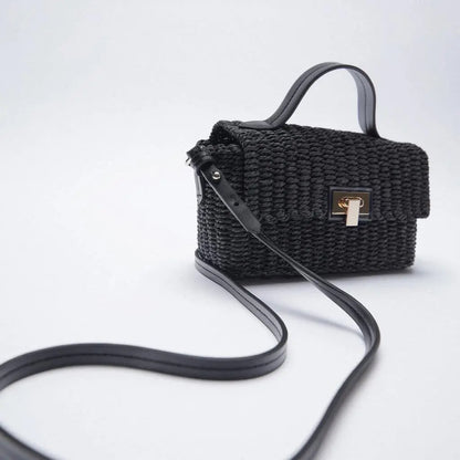 Hand-Held Straw Woven Bag, Paper Rope Woven Bag, Messenger Bag Angel Wishes