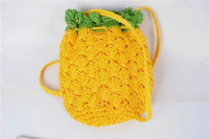 Fruit Type Straw Bag Watermelon Strawberry Pineapple Banana Messenger Bag Women''S Woven Bag Angel Wishes