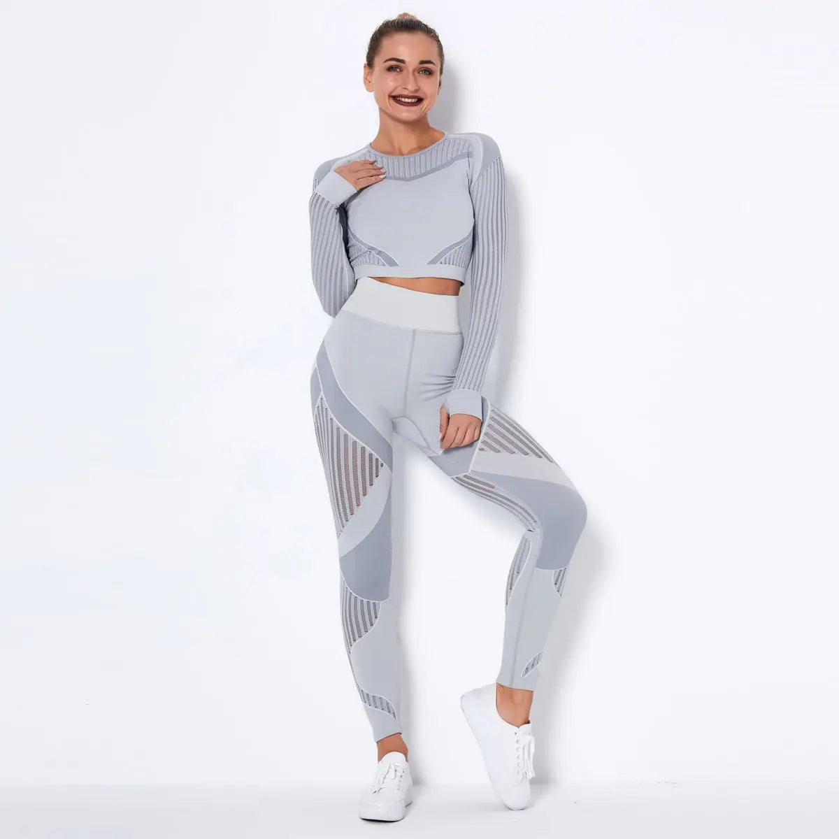 Seamless Knitted Absorbent Yoga Long-Sleeved Suit Yoga Wearsuit Angel Wishes