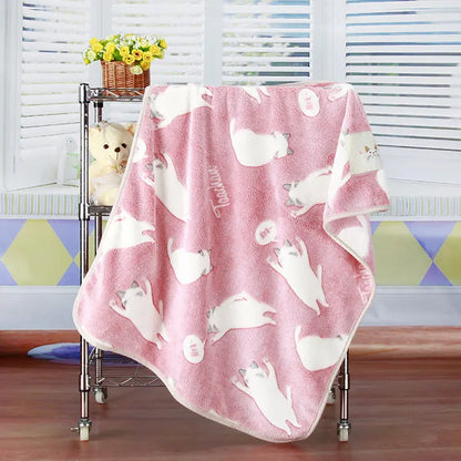 Pet Quilt Warm Blanket Coral Fleece Antifreeze Autumn And Winter Pets Angel Wishes