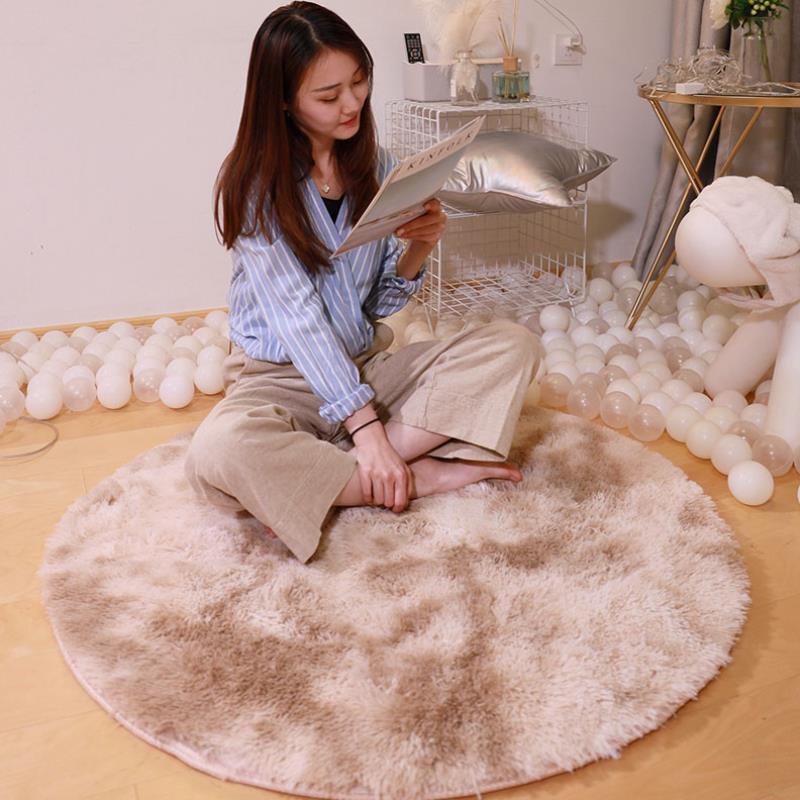 Round Carpet Silk Wool Angel Wishes