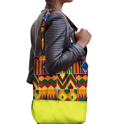 Fashion Cotton Wax Printed Shoulder Bag Angel Wishes