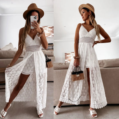 Sling Stitching Casual Jumpsuit Hollow Jumpsuit Angel Wishes