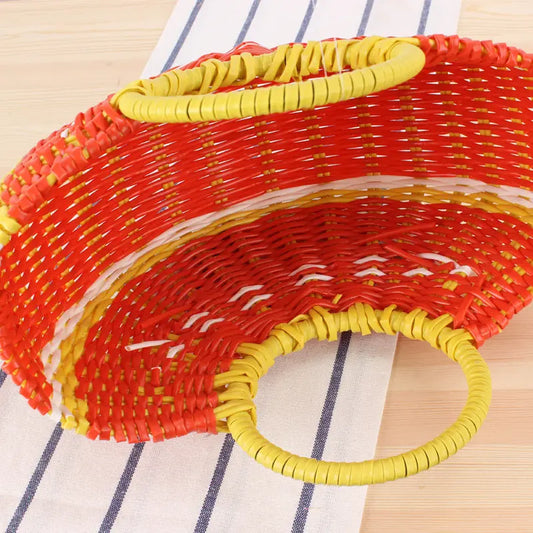 Cute Semicircle Handmade PVC Woven Bag Beach Straw Bag Angel Wishes