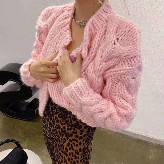 Hand-knit Wool Loose Cardigan Angel Wishes