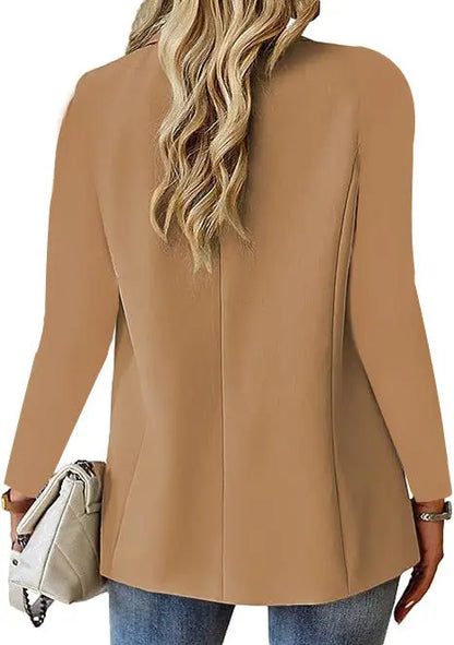 Polyester Autumn Long Sleeve Solid Color Cardigan Small Suit Jacket For Women Angel Wishes