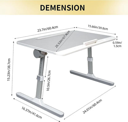 Lap Desk For Laptop, Portable Bed Table Desk, Laptop Desk With LED Light And Drawer, Adjustable Laptop Stand For Bed, Sofa, Study, Reading Angel Wishes