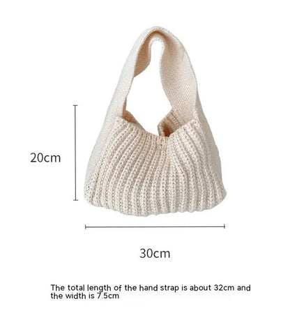 Simple All-match High-grade Wool Knitted Handbag Angel Wishes