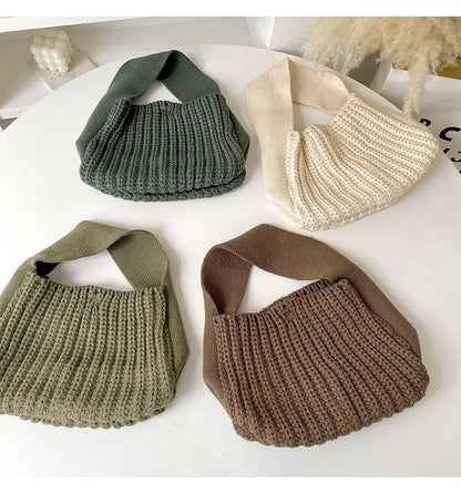 Simple All-match High-grade Wool Knitted Handbag Angel Wishes