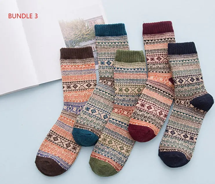 Winter Thick Warm Stripe Wool Socks Casual Sock Business Socks Angel Wishes