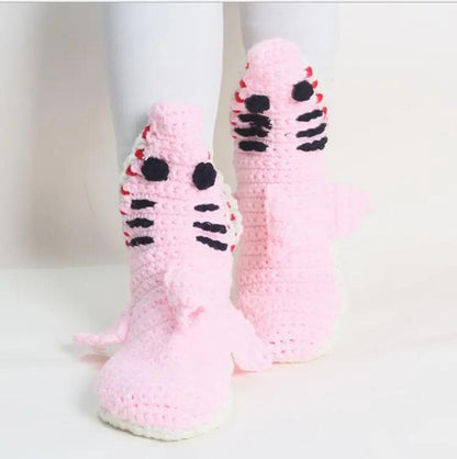 crochet shark socks crocheted Angel Wishes