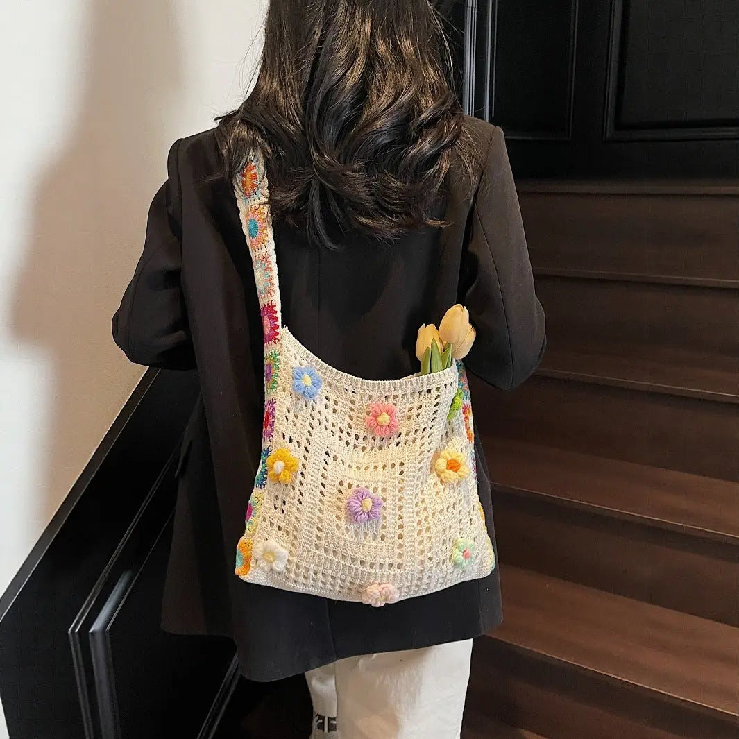 Large Capacity Knitted Shoulder Bag Angel Wishes