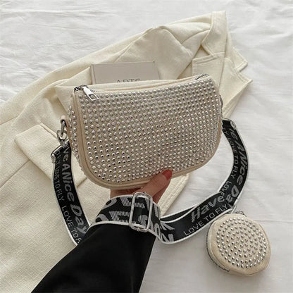 Rhinestone Shoulder Bag With Small Purse Fashion Party Underarm Crossbody Bag For Women Luxury Designer Bags Angel Wishes